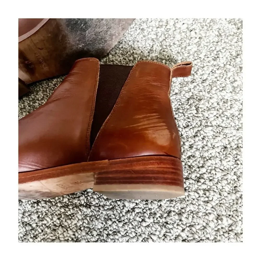 Nisolo Leather Everyday Chelsea Ankle Boot Cognac Brown Size 9.5